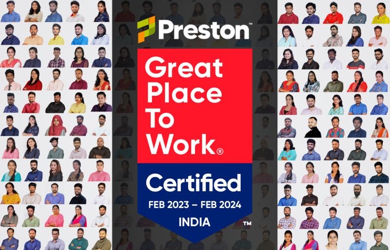 ‘Preston’, India’s Leading EdTech Company, Certified as ‘Great Place to Work®’